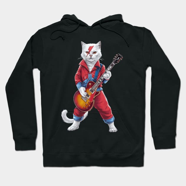 Ziggy Stardust Cat Hoodie by CustomCraze